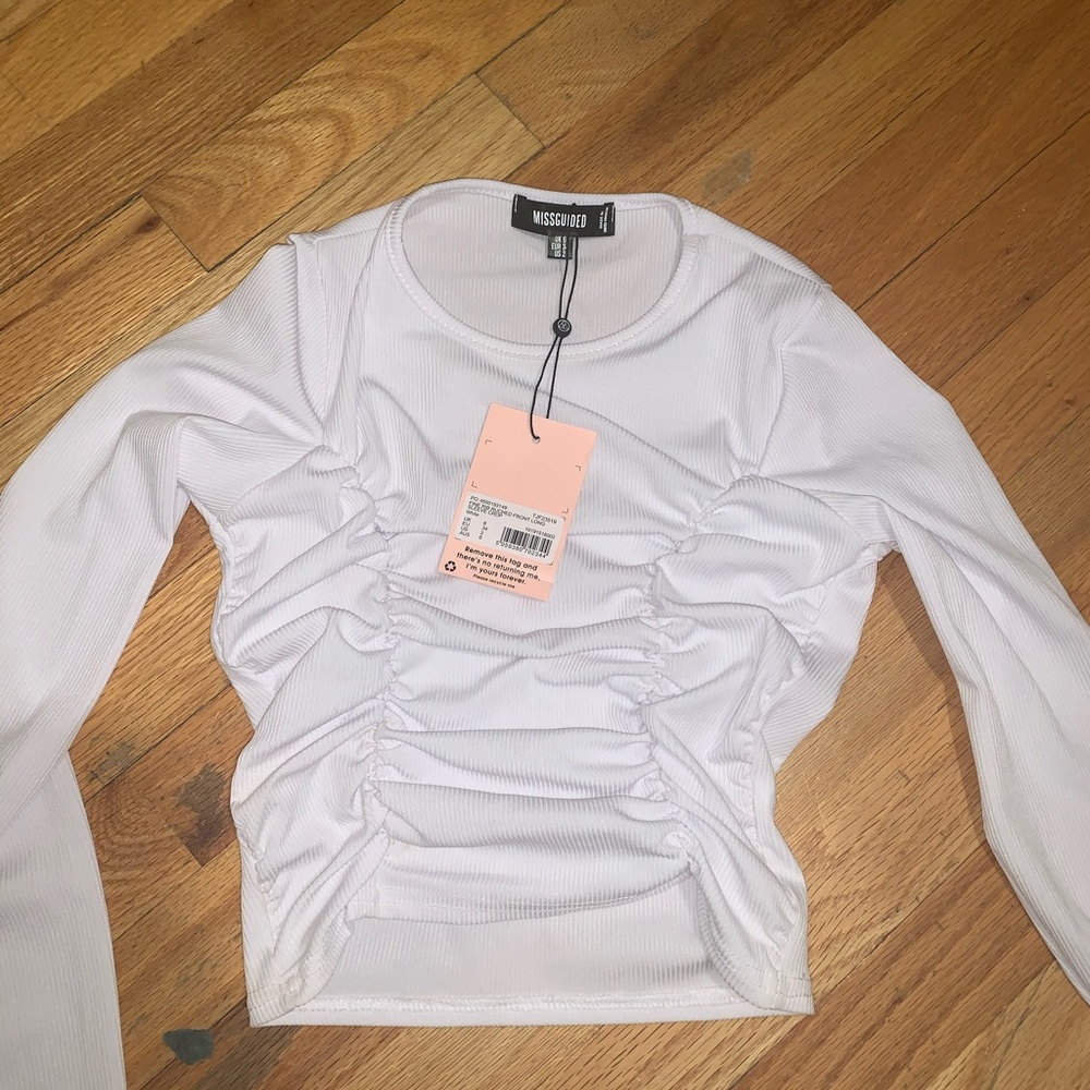 Long sleeve cinch crop top